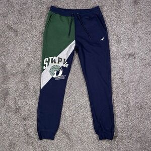 Staple Pigeon Men's Large Canal Pieced Jogger Sweatpants Navy Green Grey Comfort